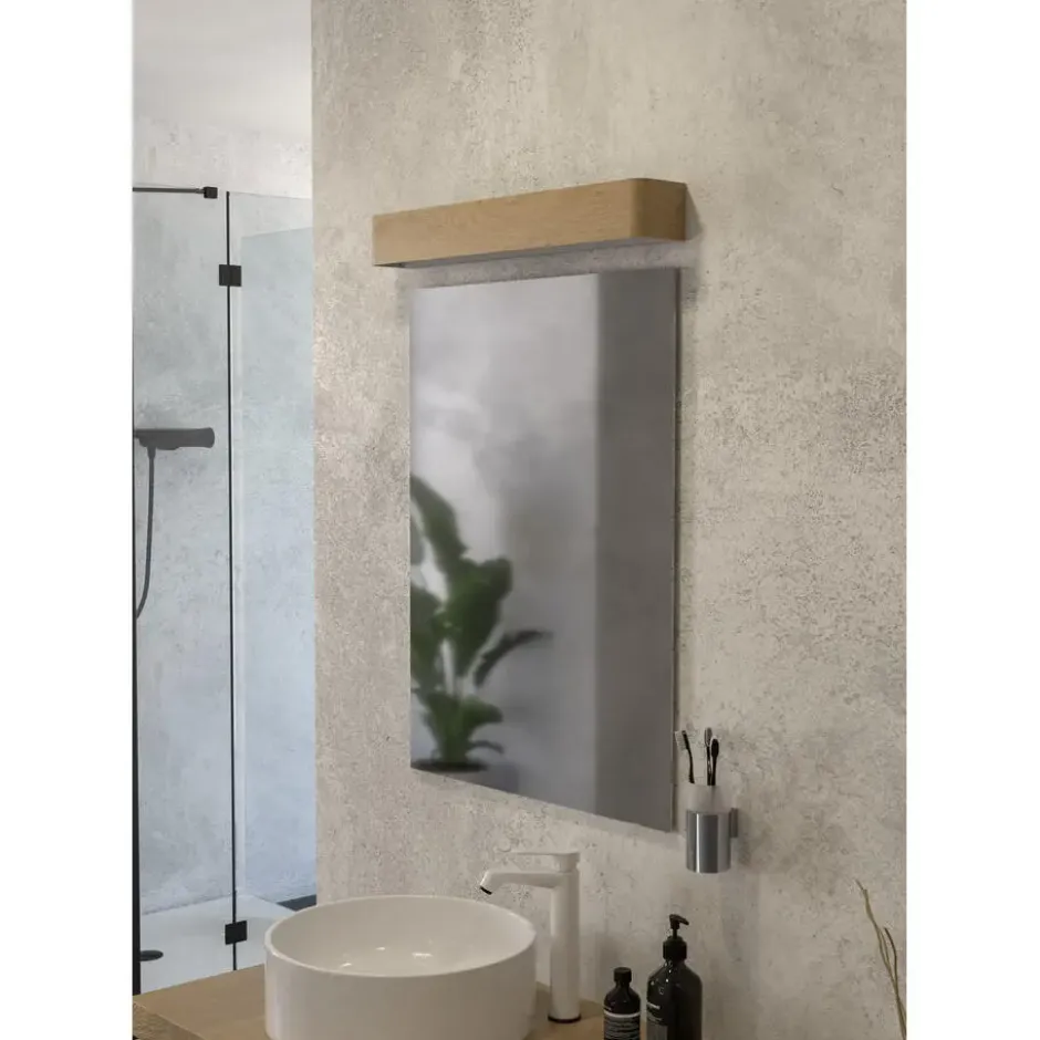 EGLO Sania 6 Wandlamp - LED - 62 cm - Bruin/Wit