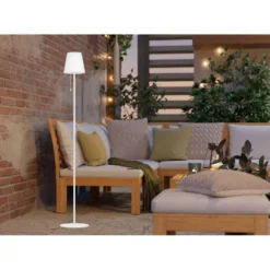 EGLO Scordiano-L Vloerlamp - Solar - 120 cm - Wit - Oplaadbaar