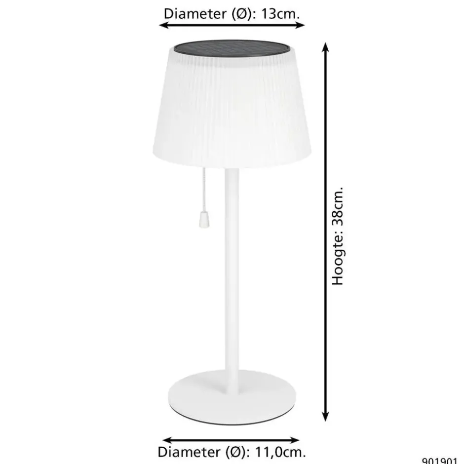EGLO Scordiano Tafellamp - Solar - 38 cm - Wit - Oplaadbaar