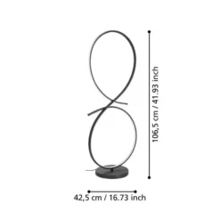 EGLO Serpins Vloerlamp - LED - 107 cm - Zwart/Wit