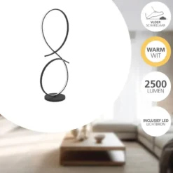 EGLO Serpins Vloerlamp - LED - 107 cm - Zwart/Wit