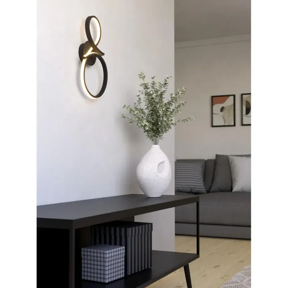 EGLO Serpins Wandlamp - LED - 40 cm - Zwart/Wit