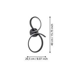 EGLO Serpins Wandlamp - LED - 40 cm - Zwart/Wit