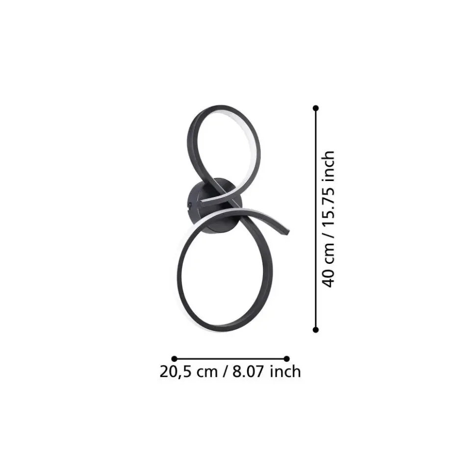 EGLO Serpins Wandlamp - LED - 40 cm - Zwart/Wit