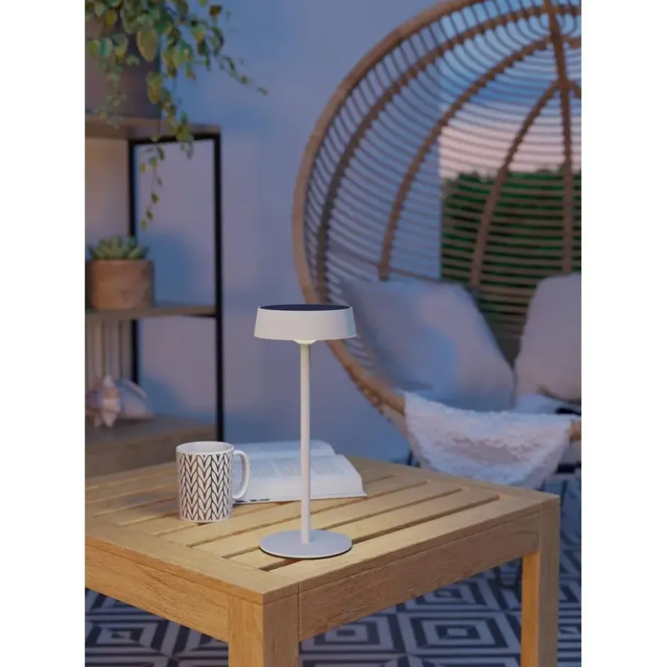 EGLO Simeri Tafellamp Buiten - Solar - 31 cm - Wit - Oplaadbaar