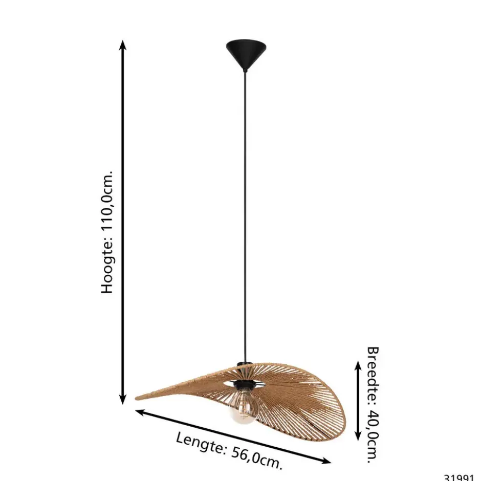 EGLO Siruela Hanglamp - E27 - Ø 56 cm - Papier - Natuur