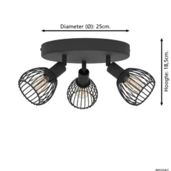 EGLO Sonnino Spot - E14 - Ø 25 cm - Zwart