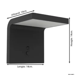 EGLO Spiante Solar Wandlamp - LED - 14 cm - Zwart/Wit