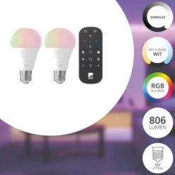 EGLO starter-z Starterspakket - 2x E27 RGB LED lampen - Afstandsbediening