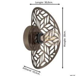 EGLO Swaby Wandlamp - E27 - 30 cm - Brons