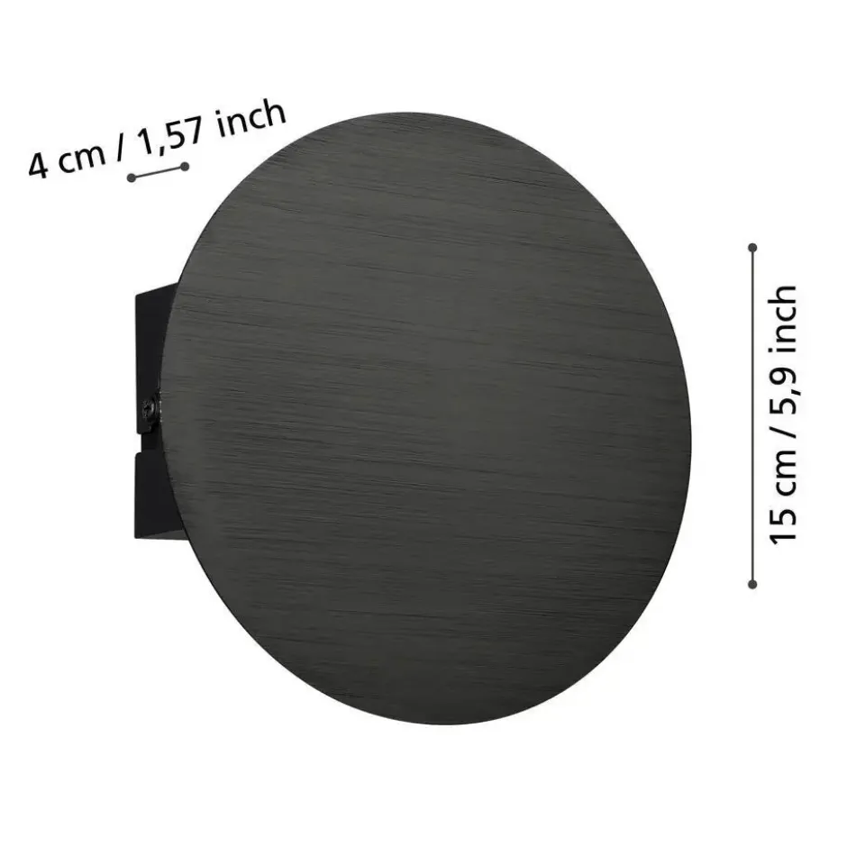 EGLO Talamello Wandlamp - LED - Aluminium - Zwart