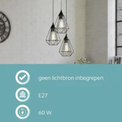 EGLOTarbesHanglamp-E27-Ø31cm-Zwart