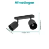 EGLO Tilston Spot - E14 - 28 cm - Zwart - Kantelbaar