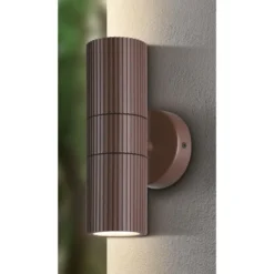 EGLO Tomelloso Wandlamp Buiten - GU10 - 20 cm - Donker Bruin