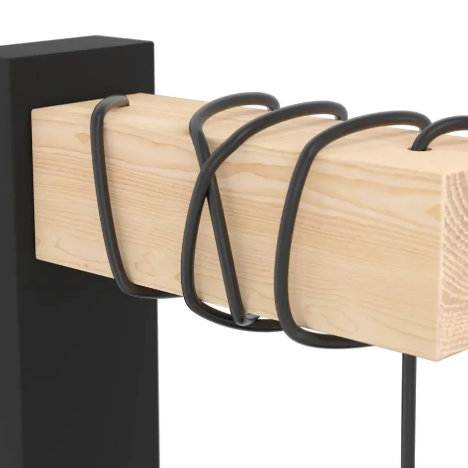 EGLO Townshend 5 Wandlamp - E27 - 27,5 cm - Hout - Zwart/Bruin