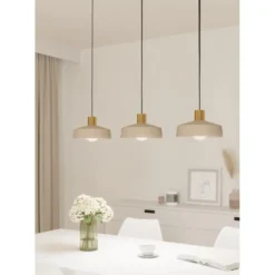 EGLO Valdiola Hanglamp - E27 - 93 cm - Beige/Goud - Staal