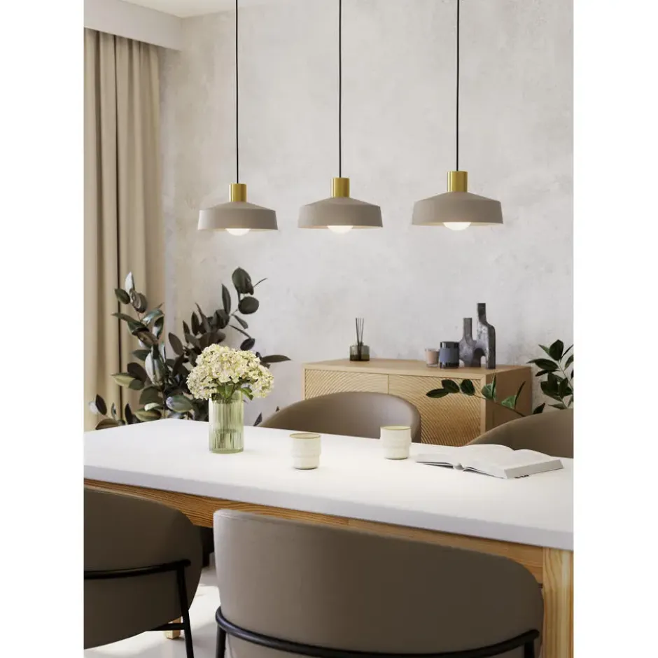 EGLO Valdiola Hanglamp - E27 - 93 cm - Beige/Goud - Staal