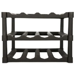 EH Wijnrek - zwart - kunststof - 39 x 30 x 25 cm - 12x flessen
