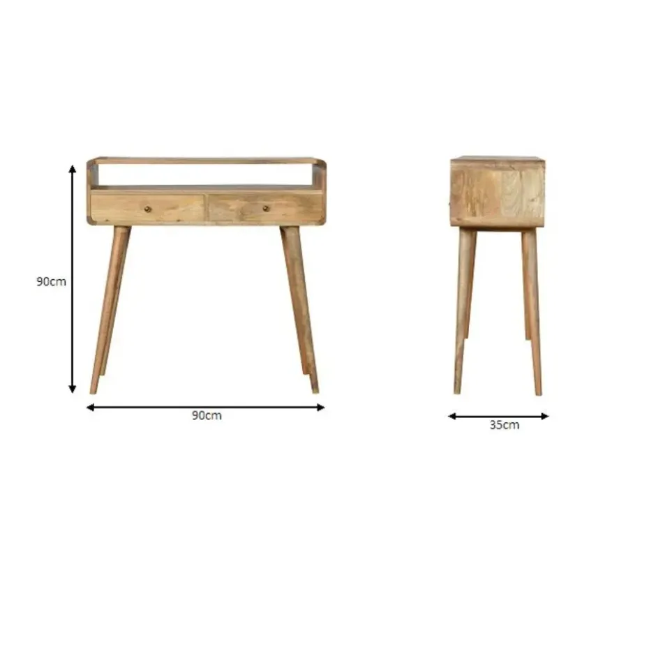 Eiken-achtige Gebogen Sidetable met Open Sleuf