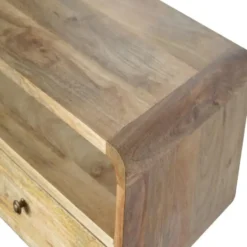 Eiken-achtige Gebogen Sidetable met Open Sleuf