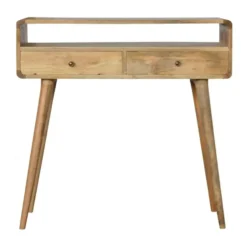 Eiken-achtige Gebogen Sidetable met Open Sleuf