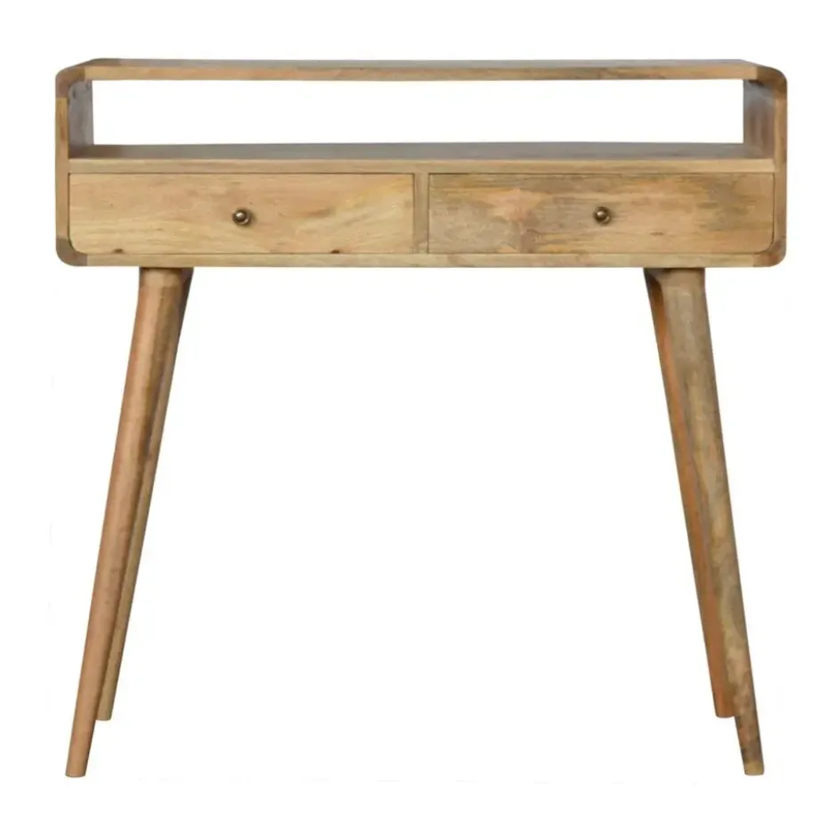 Eiken-achtige Gebogen Sidetable met Open Sleuf