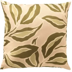 ELARA - buitenkussen 40x40 cm - bladmotief - Semolina - beige