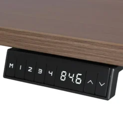 Elektrisch verstelbaar bureau - 140x80 cm - Single motor - Wit / Donker eiken