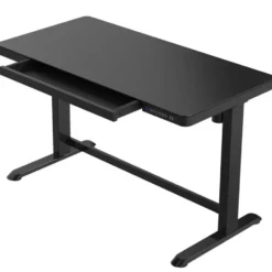 Elektrisch verstelbaar bureau / thuiswerkplek - 120x60 cm - Glas zwart