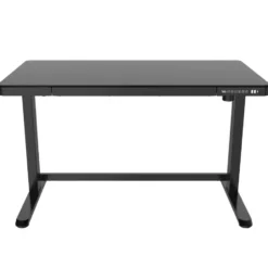 Elektrisch verstelbaar bureau / thuiswerkplek - 120x60 cm - Glas zwart