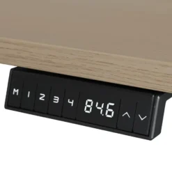 Elektrisch verstelbaar bureau - 180x80 cm - Single motor - Zwart / Eiken