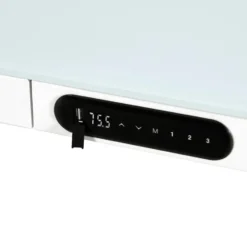 Elektrisch verstelbaar bureau / thuiswerkplek - 120x60 cm - Glas wit