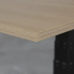 Elektrisch verstelbaar bureau - 140x80 cm - Single motor - Zwart / Eiken
