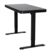 Elektrisch verstelbaar bureau / thuiswerkplek - 120x60 cm - Glas zwar