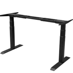 Elektrisch verstelbaar bureau - 180x80 cm - Dual motor - Zwart / Eiken