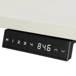 Elektrisch verstelbaar bureau - 140x80 cm - Single motor - Wit / Licht eiken