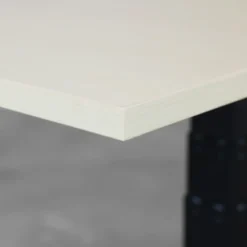 Elektrisch verstelbaar bureau - 140x80 cm - Single motor - Wit / Licht eiken