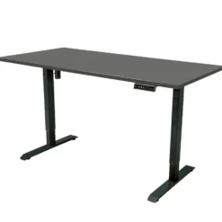 Elektrisch verstelbaar bureau - 180x80 cm - Single motor - Zwart / Antraciet