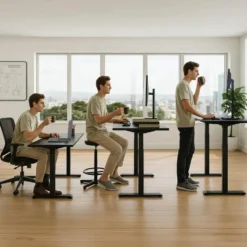 Elektrisch verstelbaar bureau - 180x80 cm - Single motor - Zwart / Antraciet