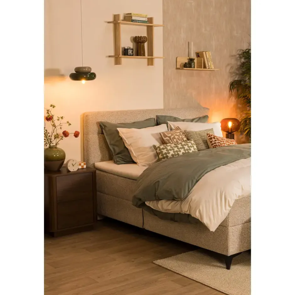 Elektrisch verstelbare boxspring Bergen 6-delig - greige - 180x210 cm