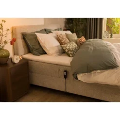 Elektrisch verstelbare boxspring Bergen 6-delig - greige - 160x210 cm
