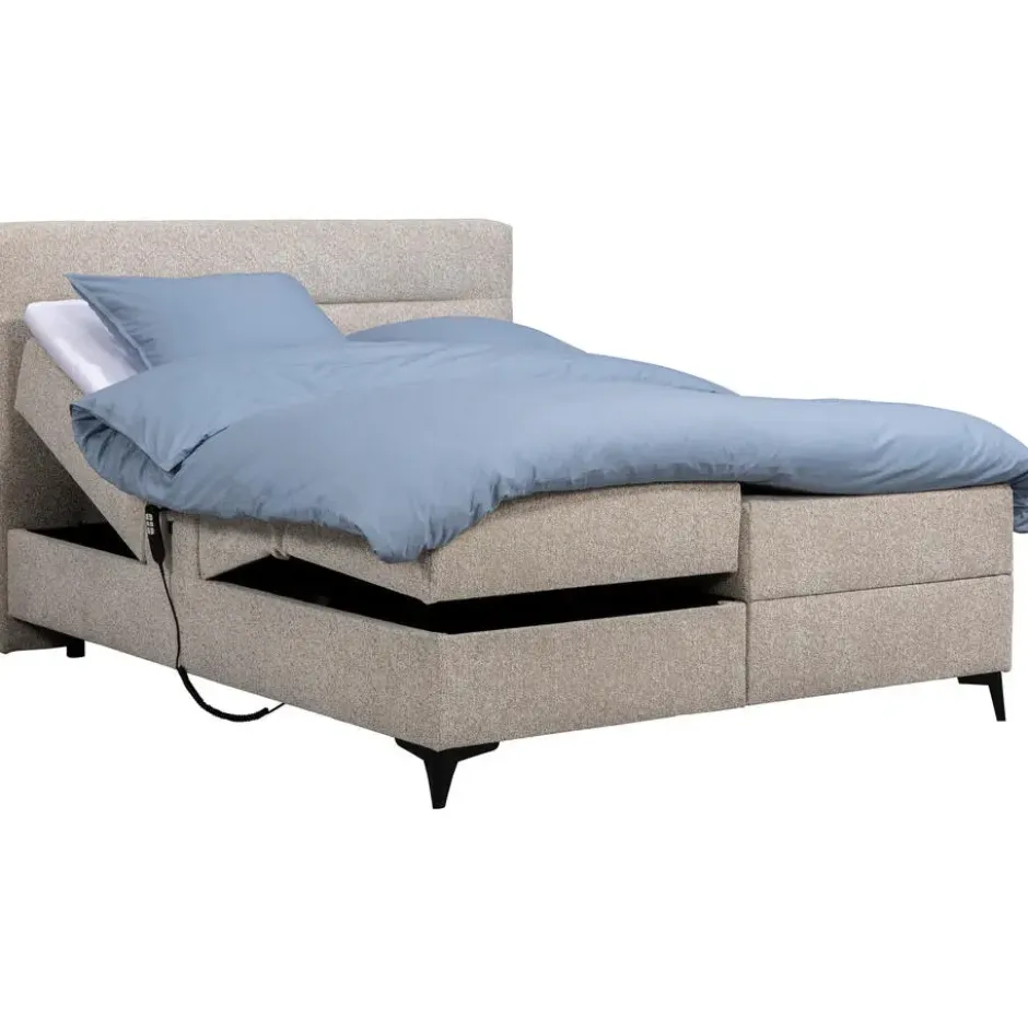 Elektrisch verstelbare boxspring Bergen 6-delig - greige - 160x210 cm