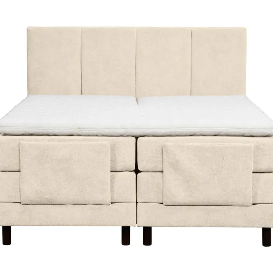 Elektrisch verstelbare boxspring Trondheim - beige - 160x200 cm