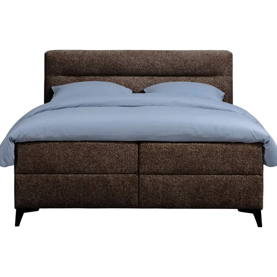 Elektrisch verstelbare boxspring Bergen 6-delig - donkerbruin - 180x210 cm