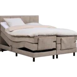 Elektrisch verstelbare boxspring Trondheim - greige - 160x210 cm