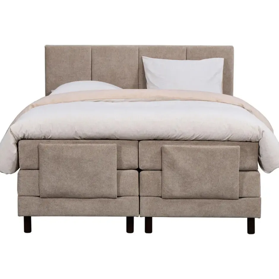 Elektrisch verstelbare boxspring Trondheim - greige - 180x210 cm
