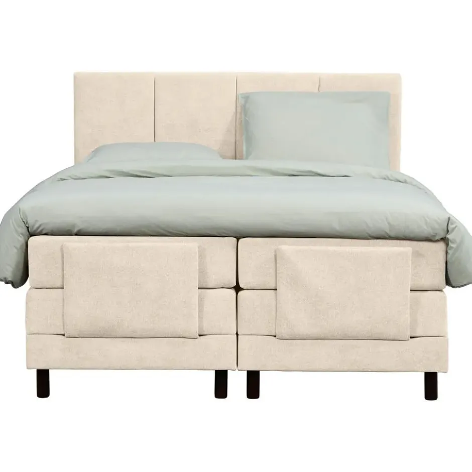 Elektrisch verstelbare boxspring Trondheim - beige - 180x210 cm