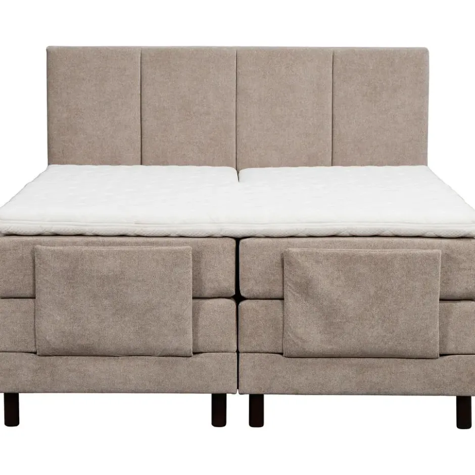 Elektrisch verstelbare boxspring Trondheim - greige - 160x200 cm