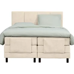 Elektrisch verstelbare boxspring Trondheim - beige - 180x200 cm