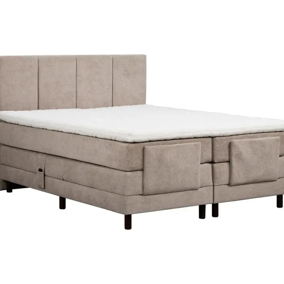 Elektrisch verstelbare boxspring Trondheim - greige - 180x200 cm